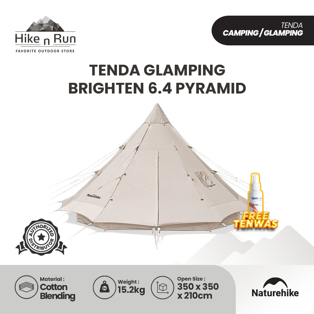 PRE ORDER ! Tenda Glamping Naturehike NH20ZP004 Brighten Pyramid Tent 6.4