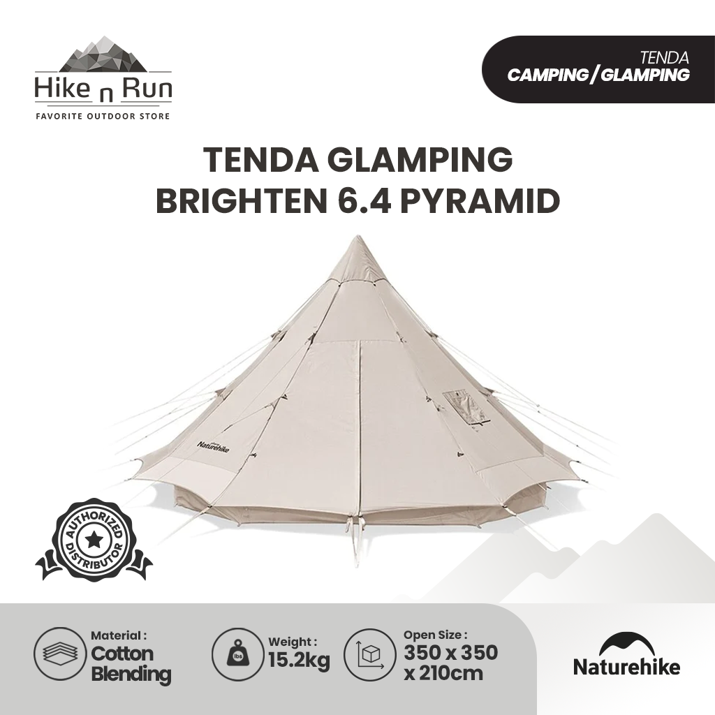 Tenda Glamping Naturehike NH20ZP004 Brighten Pyramid Tent 6.4