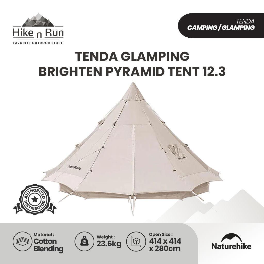 Tenda Glamping Naturehike NH20ZP005 Brighten Pyramid Tent 12.3