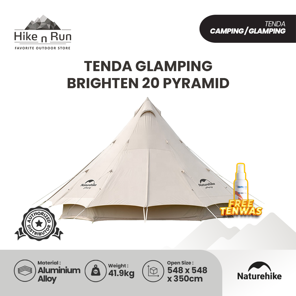 Tenda Glamping Naturehike NH20ZP012 Brighten 20 Pyramid Tent