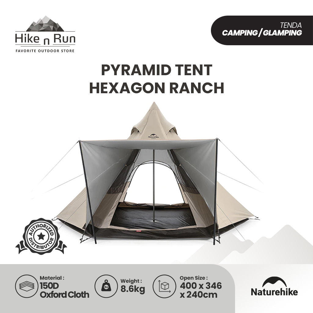 Naturehike Tenda Camping NH20ZP013 Pyramid Hexagon Ranch