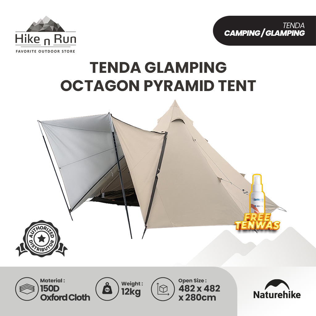 Tenda Glamping Naturehike NH20ZP014 Octagon Pyramid Tent 5-8P