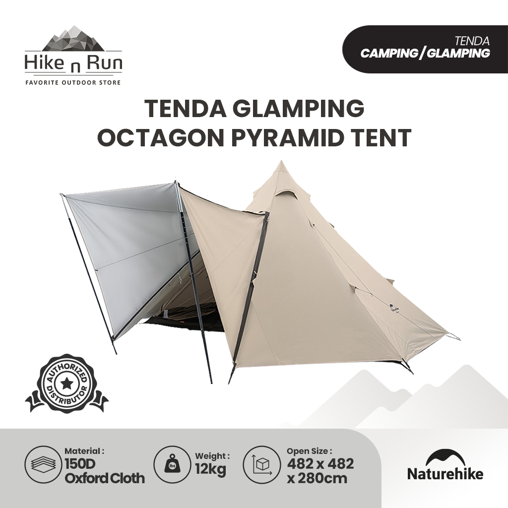 Tenda Glamping Naturehike NH20ZP014 Octagon Pyramid Tent 5-8P