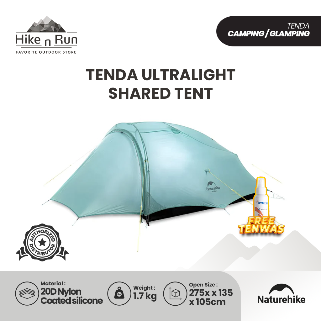 Tenda Hiking Ultralight 2 Orang - Naturehike Shared NH20ZP091 (20D)