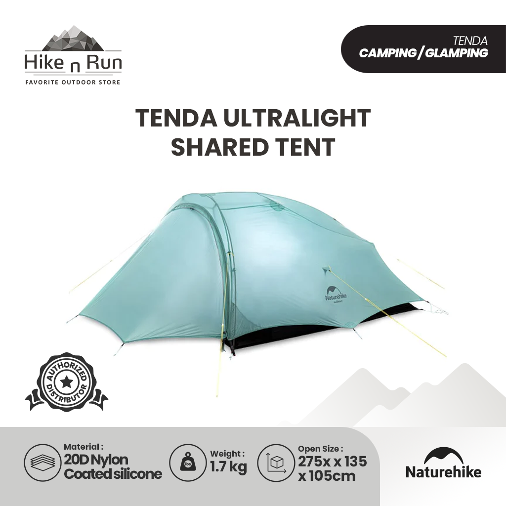 Tenda Hiking Ultralight 2 Orang - Naturehike Shared NH20ZP091 (20D)