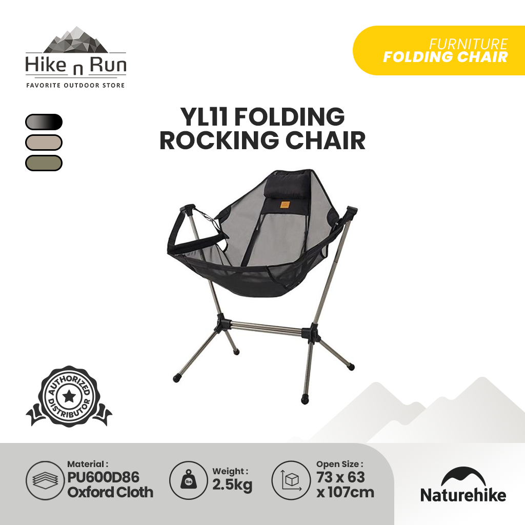 Kursi Lipat Camping Naturehike Yl11 NH21JJ004 Folding Rocking Chair