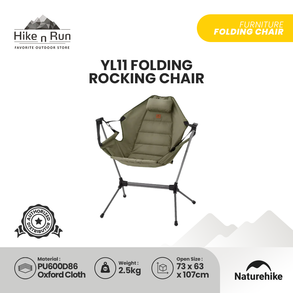 Kursi Lipat Camping Naturehike Yl11 NH21JJ004 Folding Rocking Chair