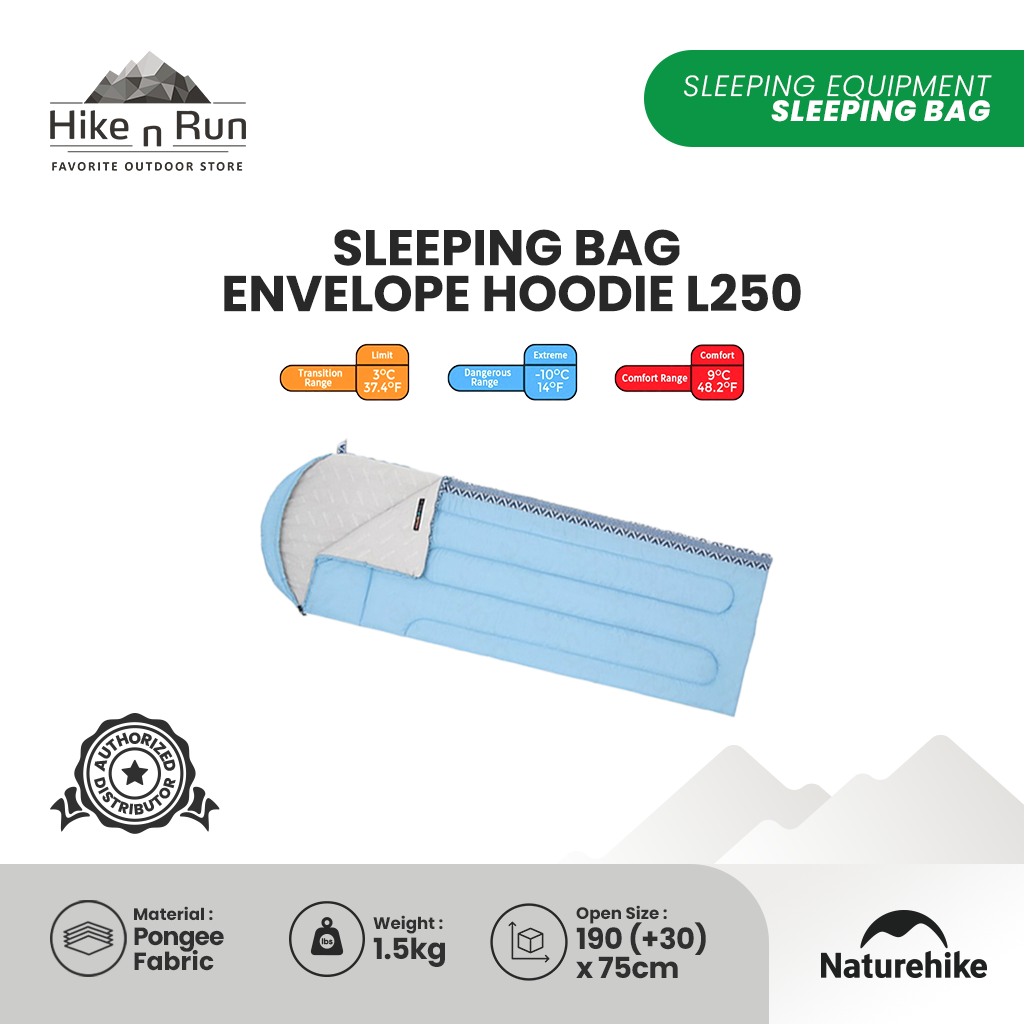 Sleeping Bag Naturehike NH21MSD07 Envelope Hoodie SB