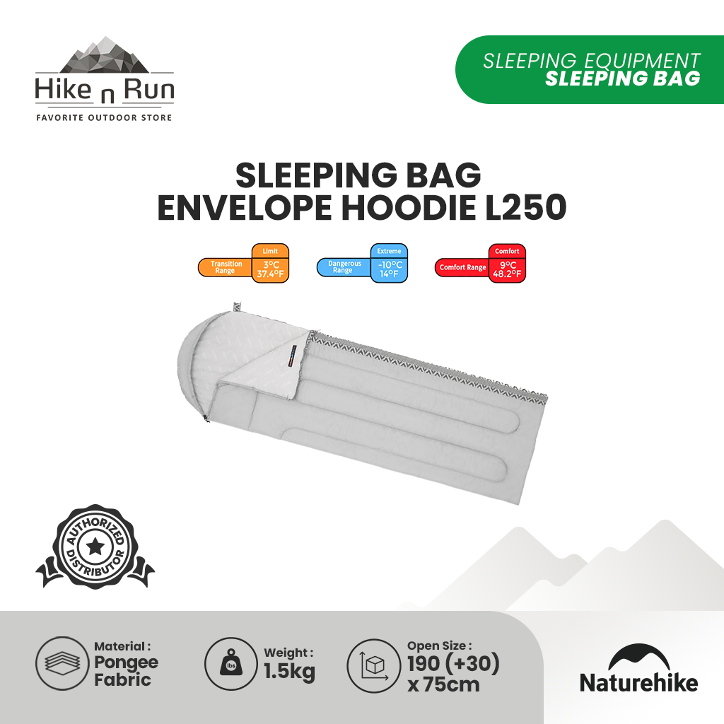 Sleeping Bag Naturehike NH21MSD07 Envelope Hoodie SB