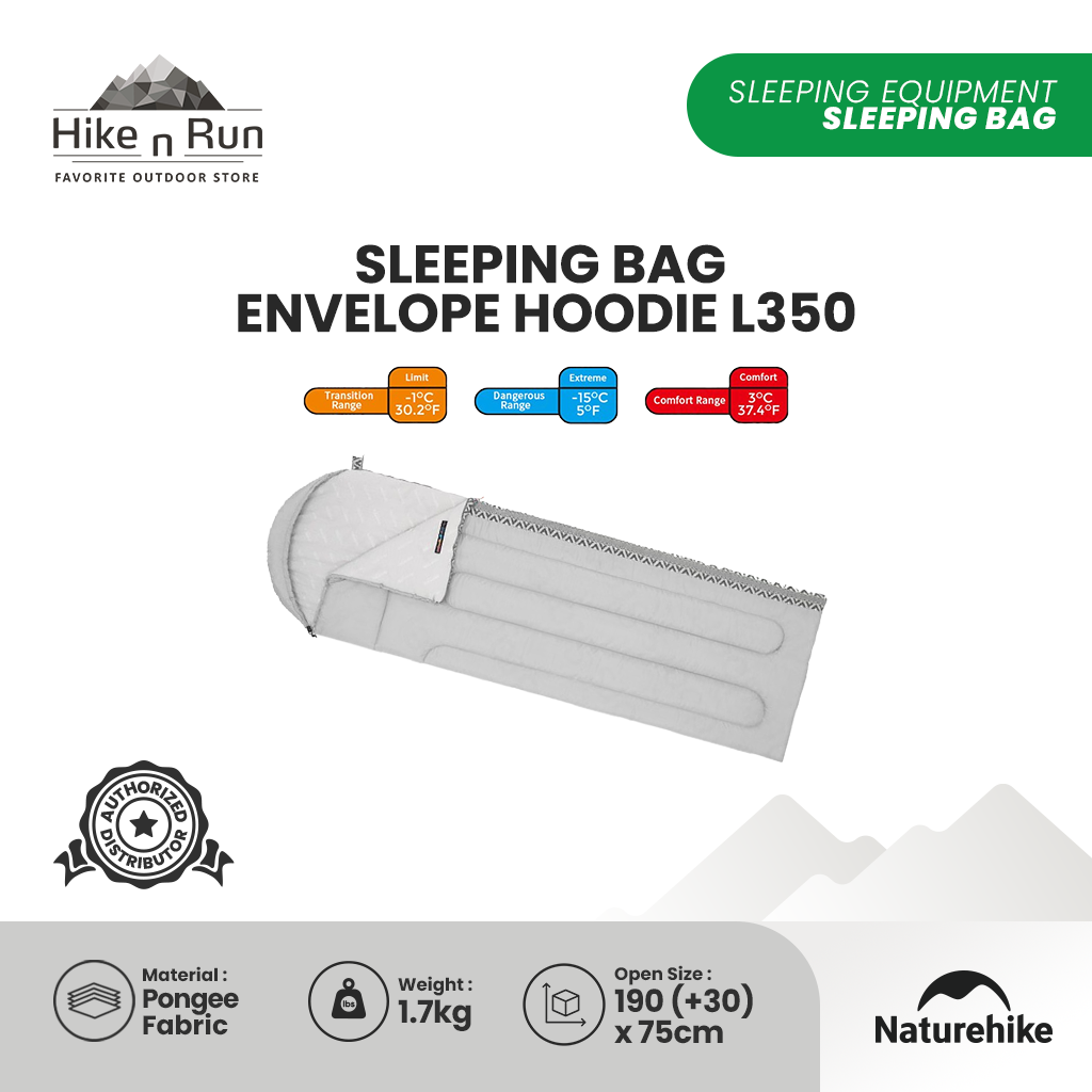 Sleeping Bag Naturehike NH21MSD07 Envelope Hoodie SB