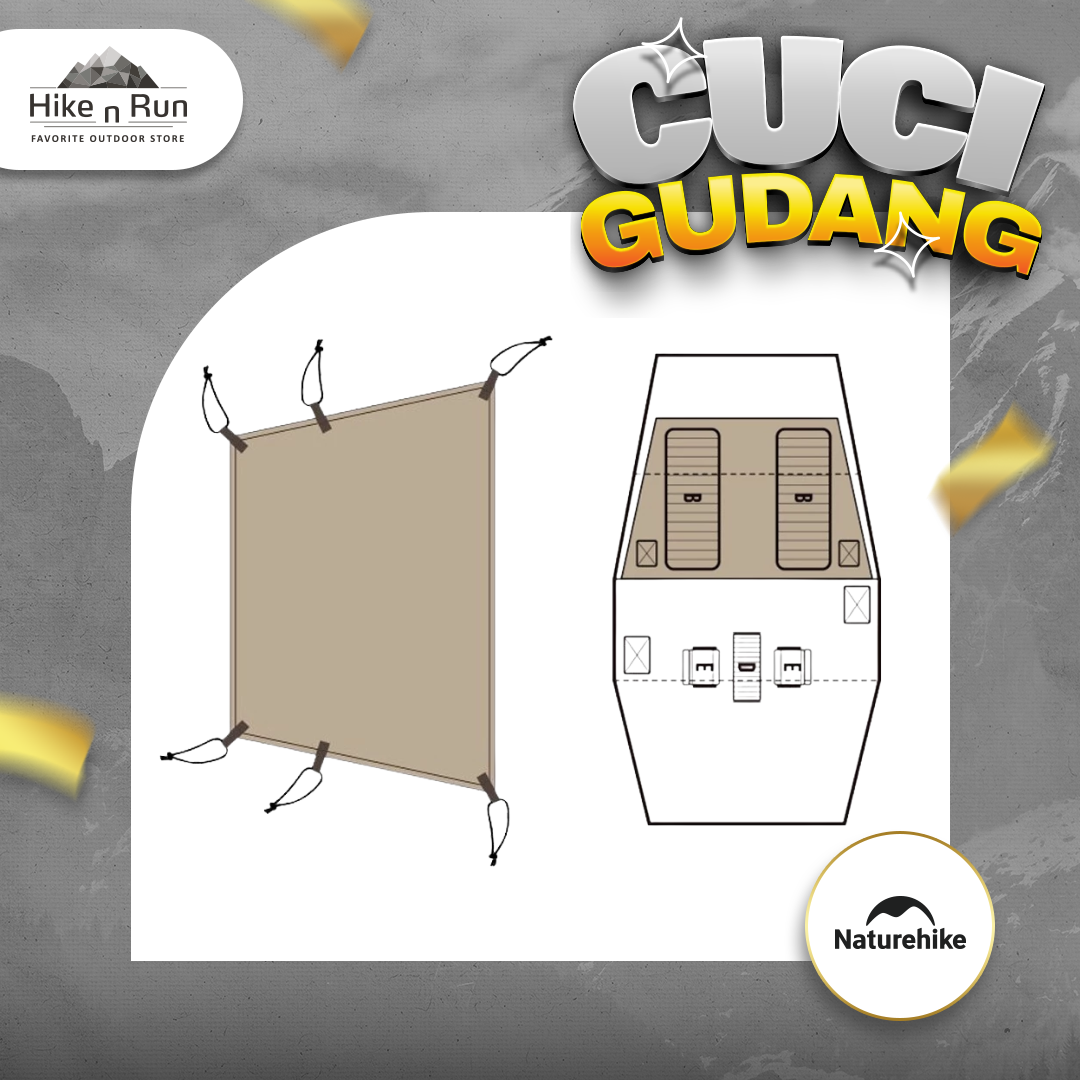 Alas Tenda Glamping Naturehike NH21PJ048 Cloud Tunnel Medium Footprint