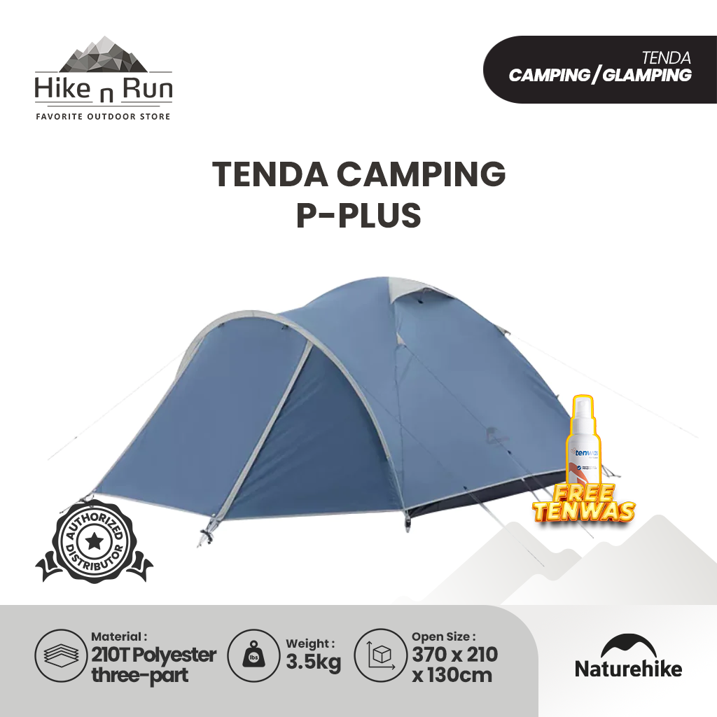 Naturehike NH21ZP015 P-Plus Tenda Camping 3-4 Orang