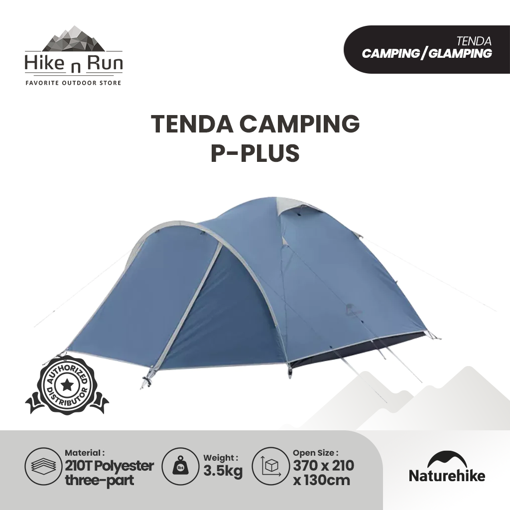 Naturehike NH21ZP015 P-Plus Tenda Camping 3-4 Orang