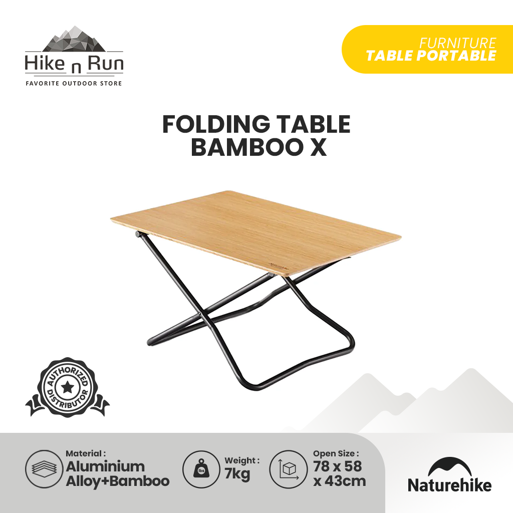 NATUREHIKE MEJA LIPAT BAMBOO MODEL “X” NH22JU012