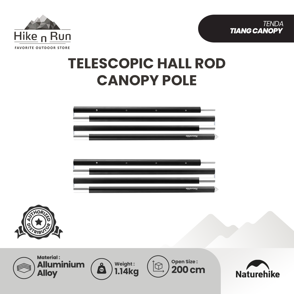 TIANG KANOPI ALUMUNIUM 6061 NATUREHIKE NH22PJ040 TELESCOPIC HALL ROD