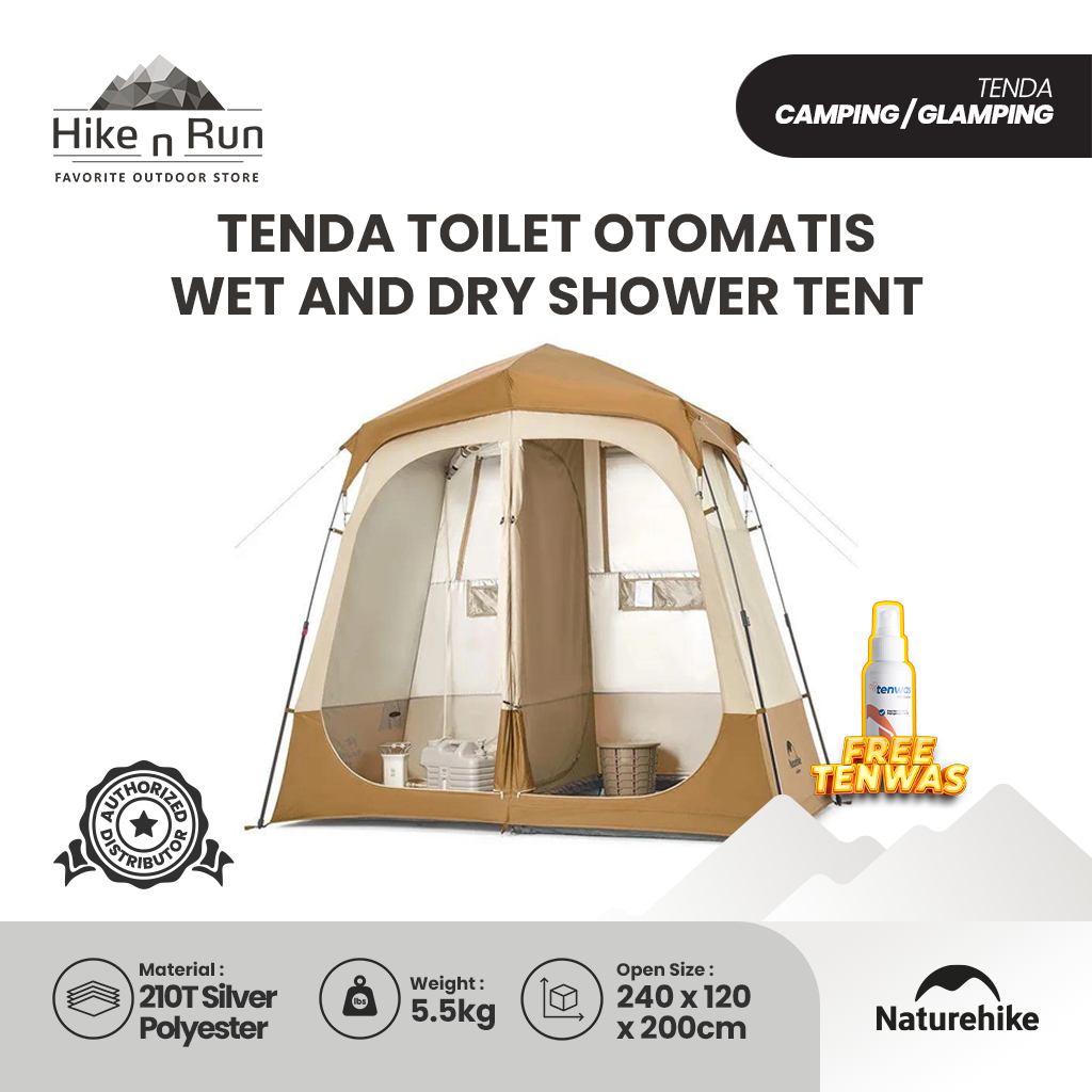 Tenda Toilet Otomatis Naturehike NH22ZP006 Wet and Dry Shower Tent