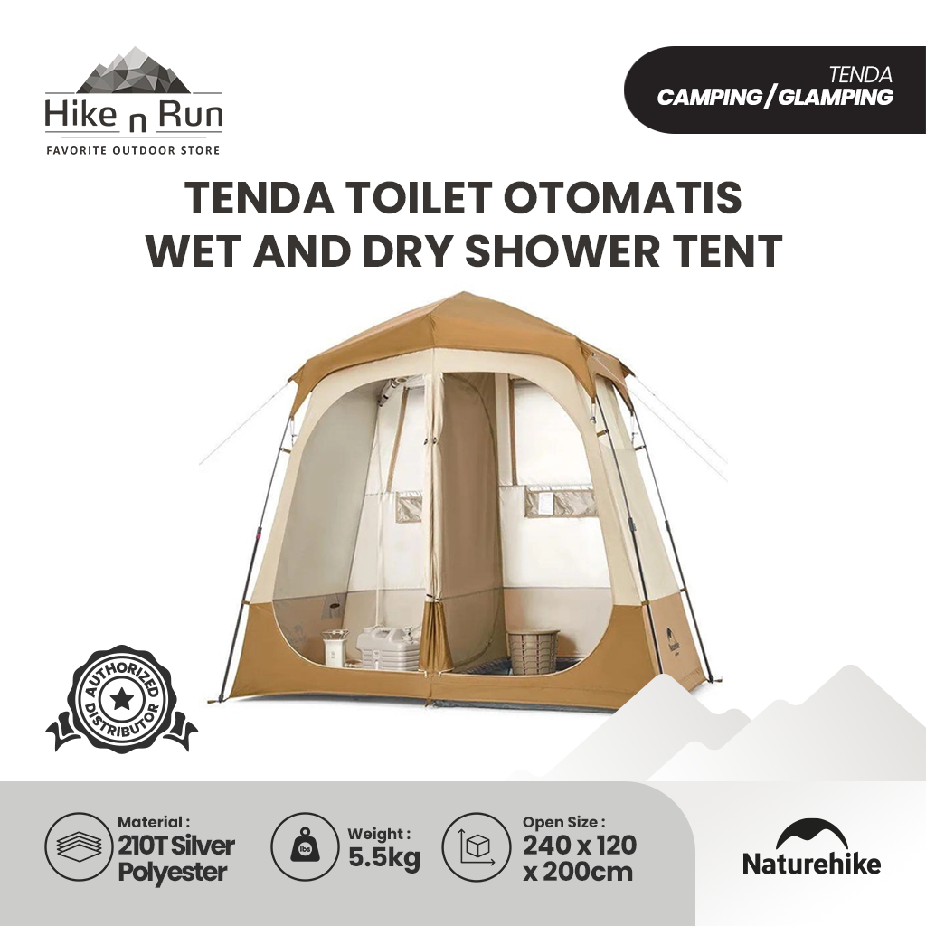 Tenda Toilet Otomatis Naturehike NH22ZP006 Wet and Dry Shower Tent