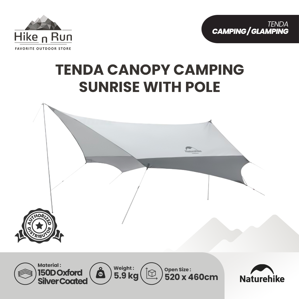 Naturehike Tenda Canopy Camping NH22ZP009 Canopy Sunrise With Pole
