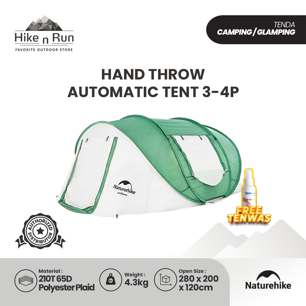 Tenda Otomatis Naturehike CNH22ZP006 Hand Throw Automatic Tent 3-4P