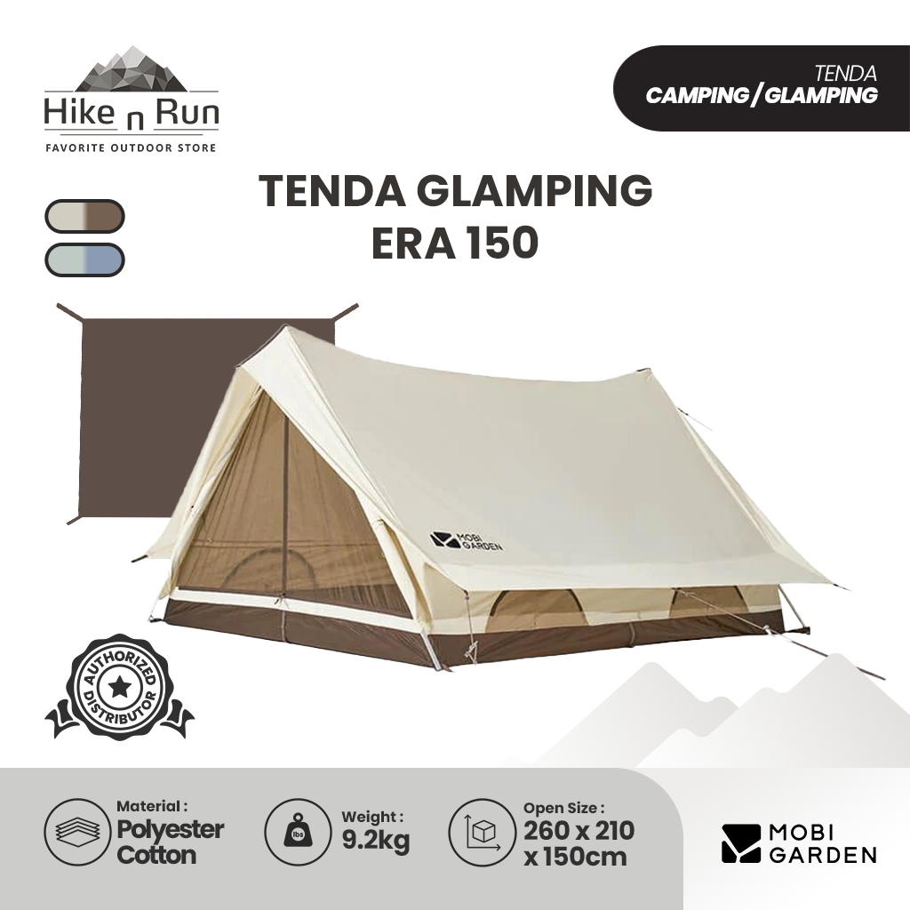 BUNDLING Tenda Camping Mobi Garden NX20561035 ERA 150 Glamping Tent + MG MAT FOR ERA 150