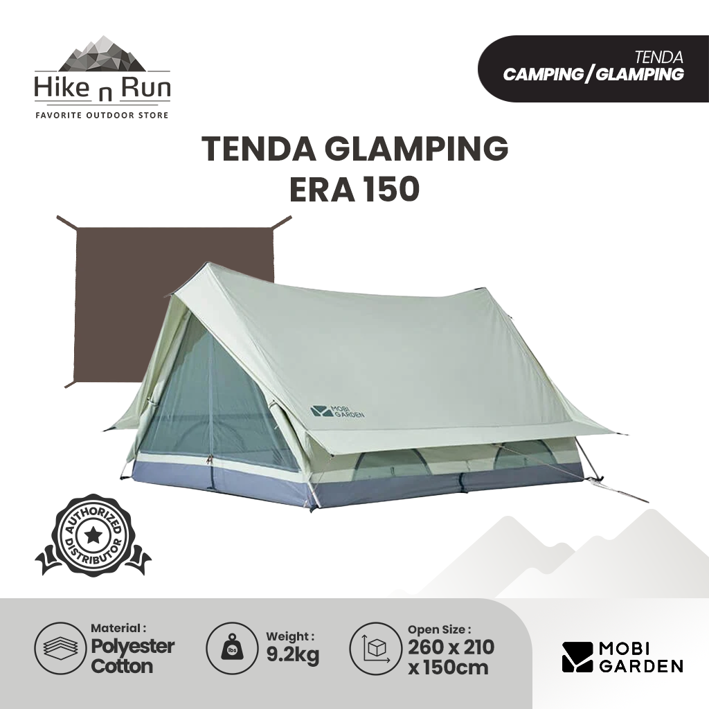 BUNDLING Tenda Camping Mobi Garden NX20561035 ERA 150 Glamping Tent + MG MAT FOR ERA 150