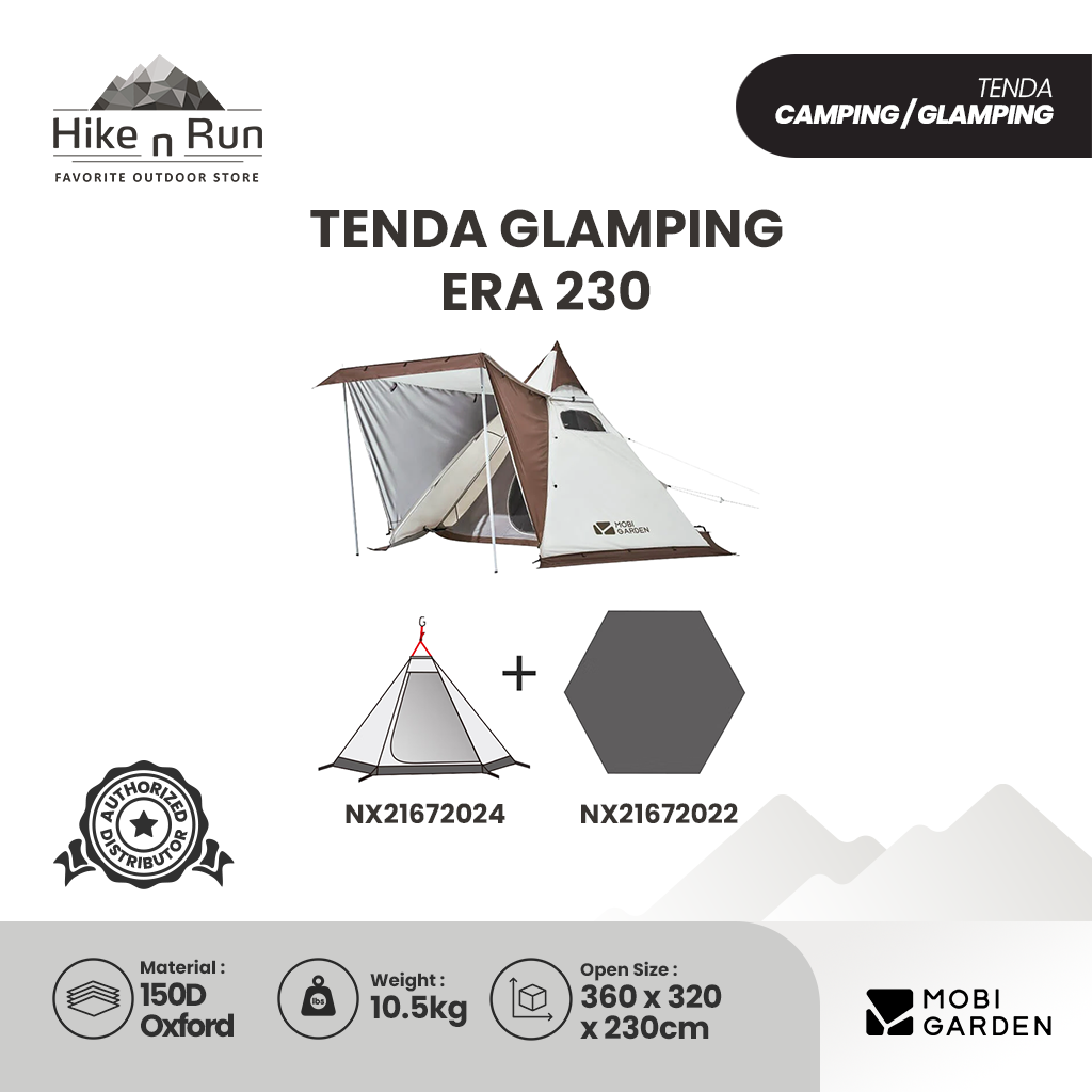 Tenda Camping Mobi Garden NX21561039 ERA 230 Glamping Tent+Inner NX21672022+Mat  NX21672024