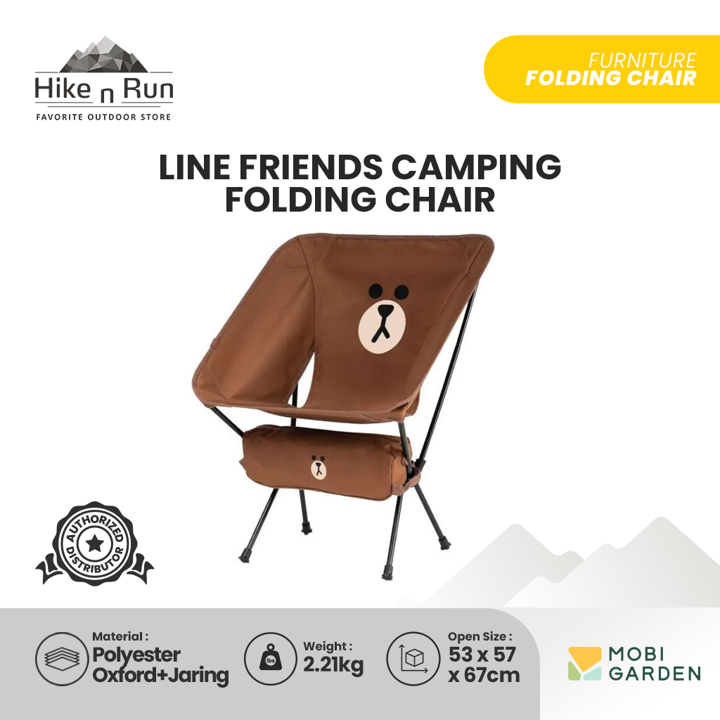 Kursi Lipat Mobi Garden NX21665001 Line Friends Camping Folding Chair