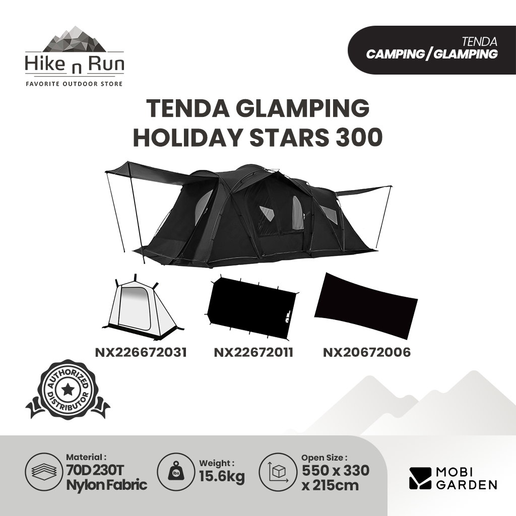 Tenda Glamping Premium Mobi Garden Holiday Stars 300 NX22661011 Camping Tent