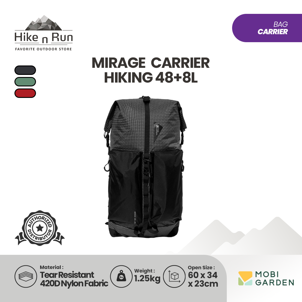 Mobi Garden Tas Ransel Mirage  48+8L Backpack Carrier Hiking NX23664003