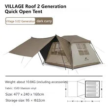 PREORDER!!! Tenda Camping Naturehike Tent Village  5.02 Generation - Brown - CNK2300ZP022 3-4 Orang