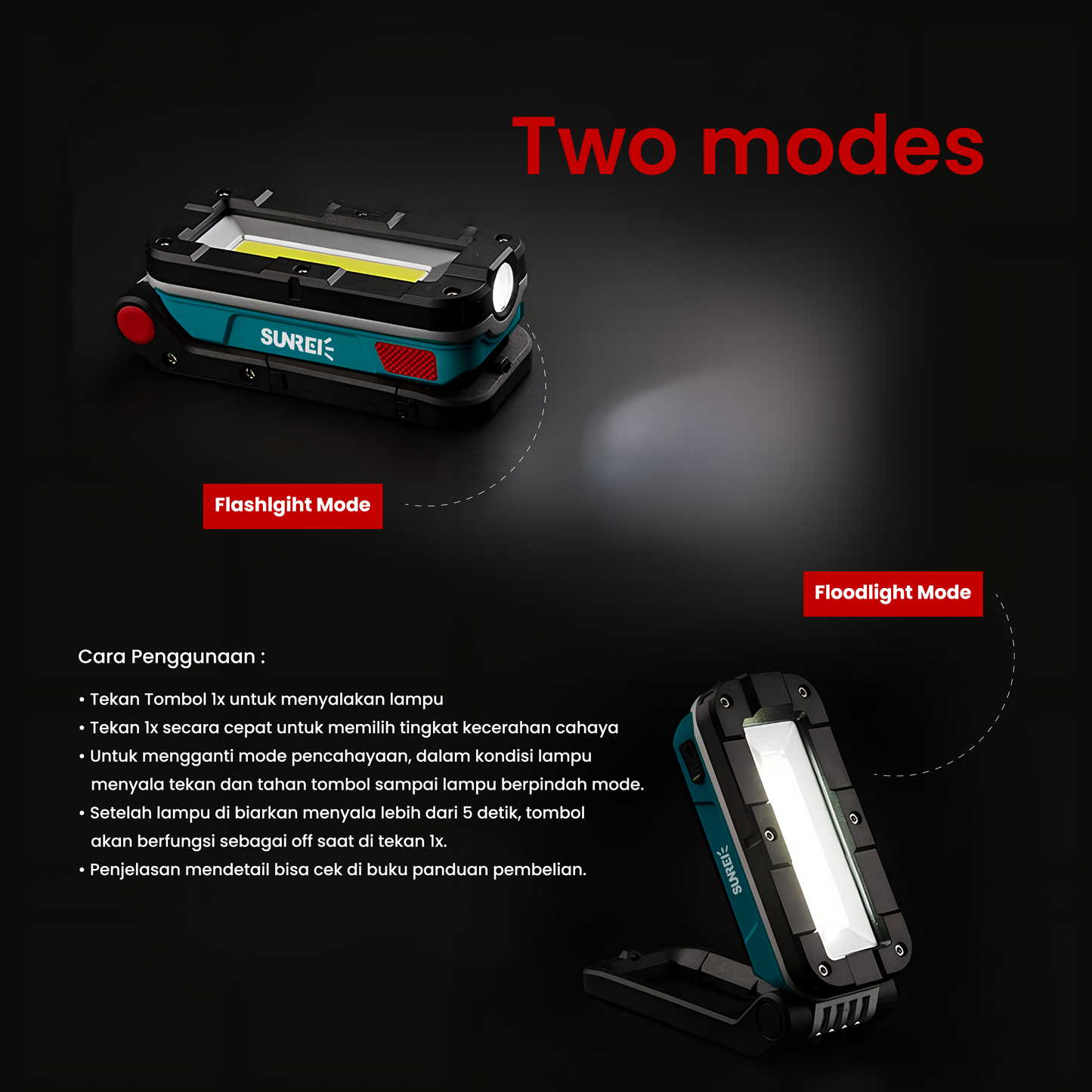 Sunrei Lampu Serbaguna V1000 Camping Light Emergency 1000 Lumens