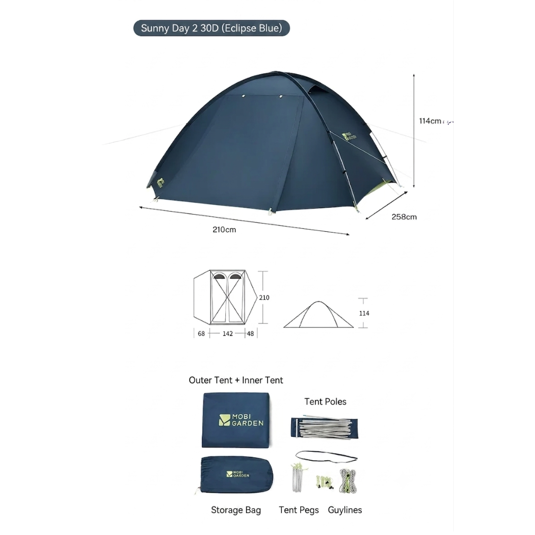 Tenda Hiking Mobi Garden QR Sunny 30D 2P NX25661035