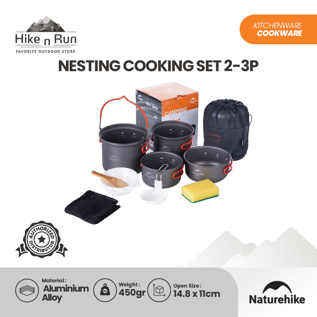 Naturehike Alat Masak Camping Nesting Cooking Set 2-3P NH18T018-G