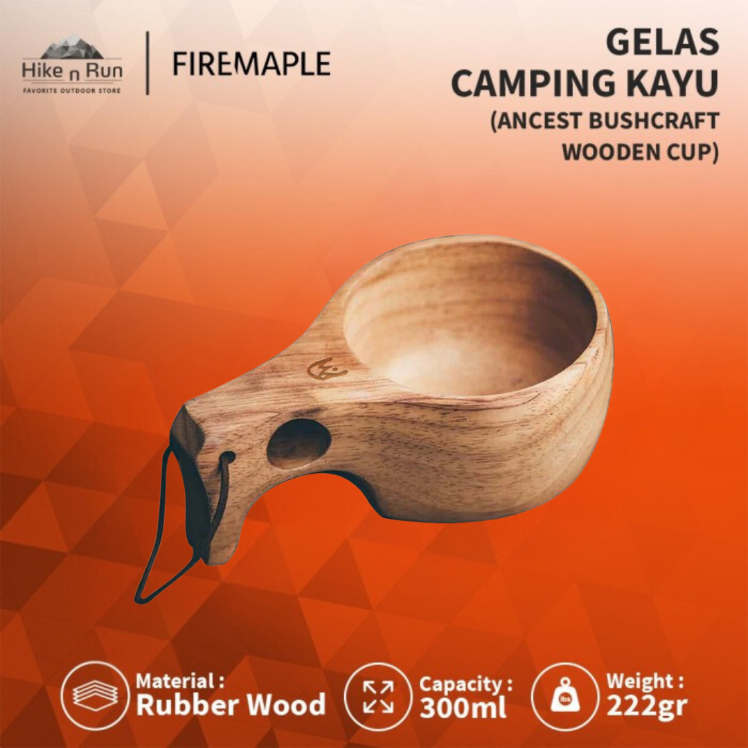 Gelas Kayu Firemaple Ancest Bushcraft Wooden Camping Cup