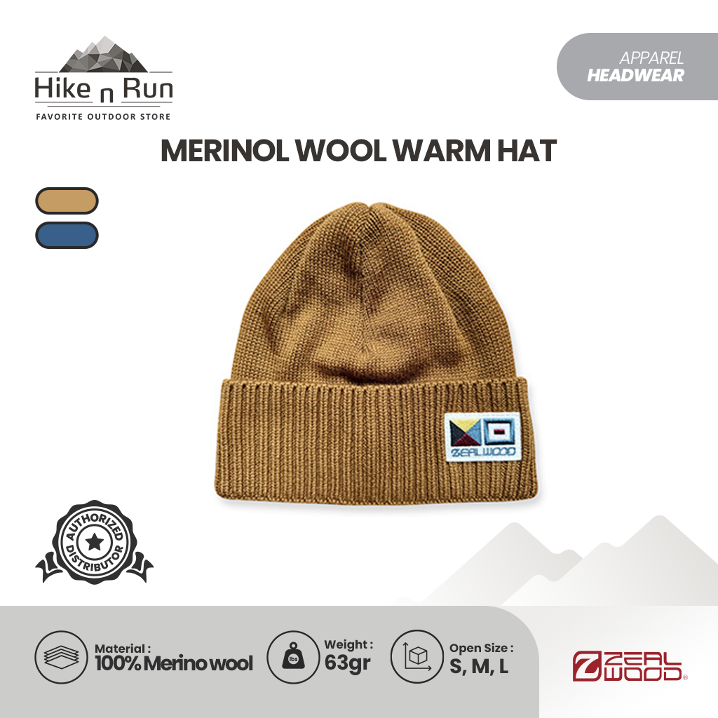 Zealwood Topi Beanie Hangat  Merinol Wool Warm Hat