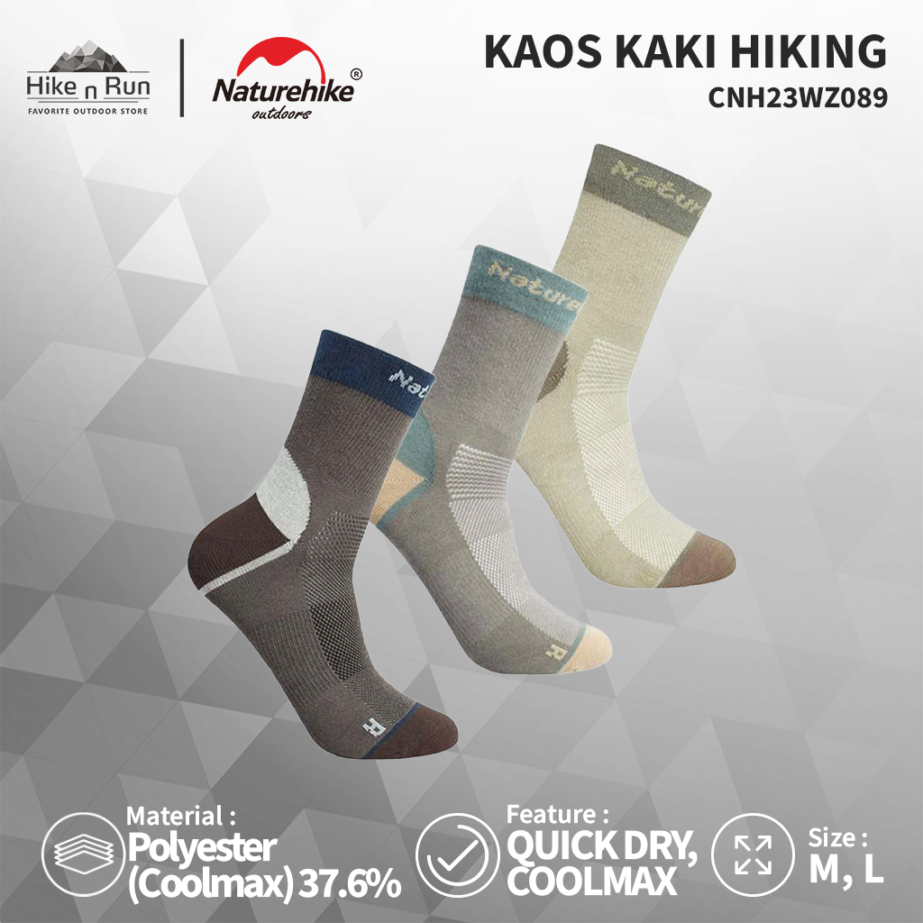 Kaos Kaki Hiking Sport Quick Dry Naturehike CNH23WZ089 Trekking Coolmax Socks