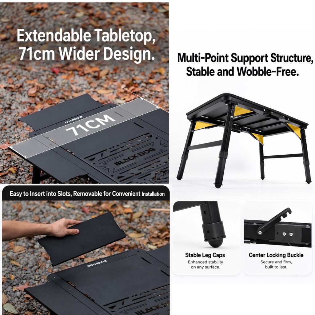 Blackdog Meja Lipat IGT Hidrolik CBD2650JJ013 Adjustable Folding Table Portable Meja Camping Modular