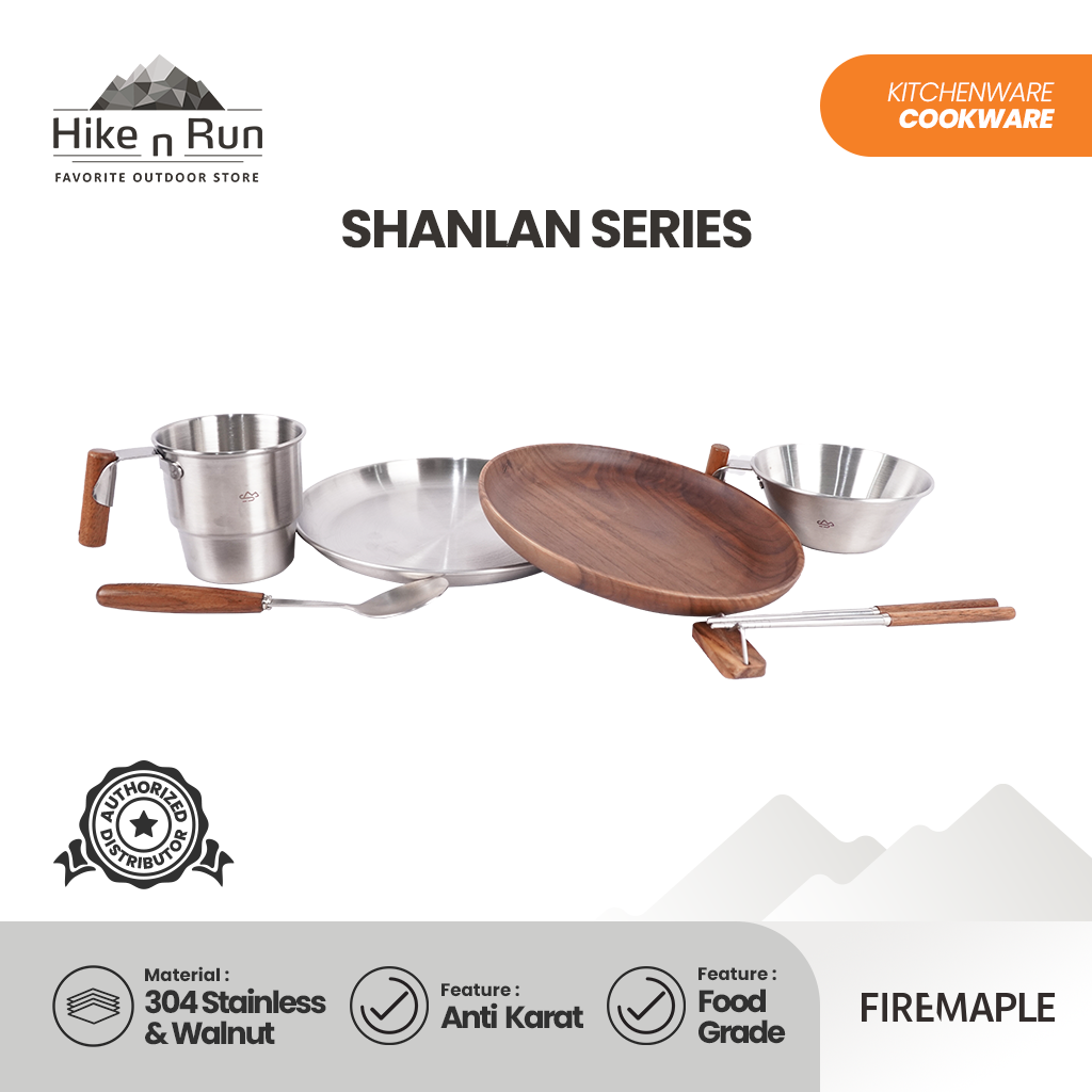 Set Alat Makan Camping Firemaple Shanlan Cutlery Mangkok Piring Gelas