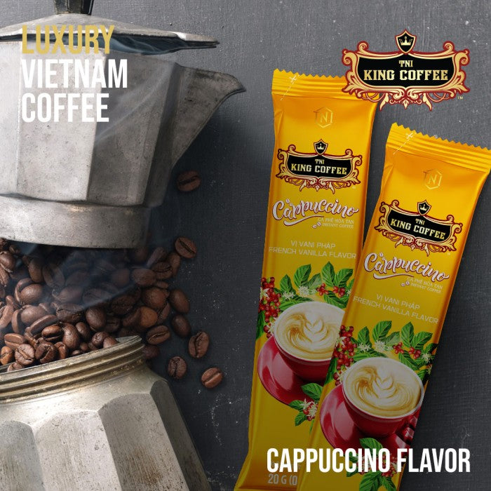 Promo 1 Box Kopi Vietnam Cappuccino French Vanilla Flavor King Coffee