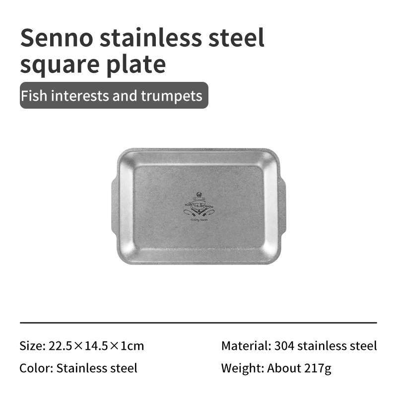 Naturehike Nampan Piknik Stainless CNH22CJ025 Square Plate Stainless