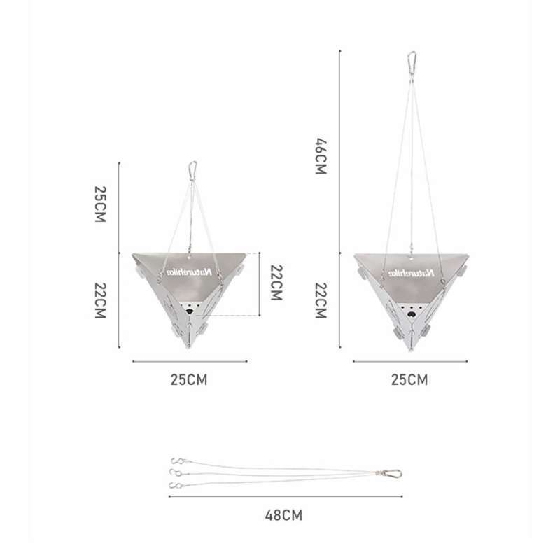 Naturehike NH20PJ120 Gantungan Kayu Bakar Triangle Burning Platform