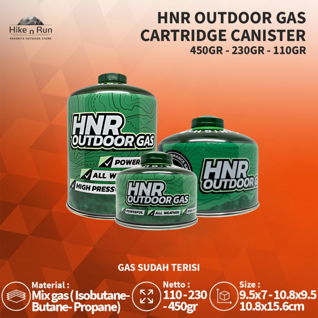 Hike n Run Portable Gas Canister Camping Hiking Terisi 110gr 230gr 450gr