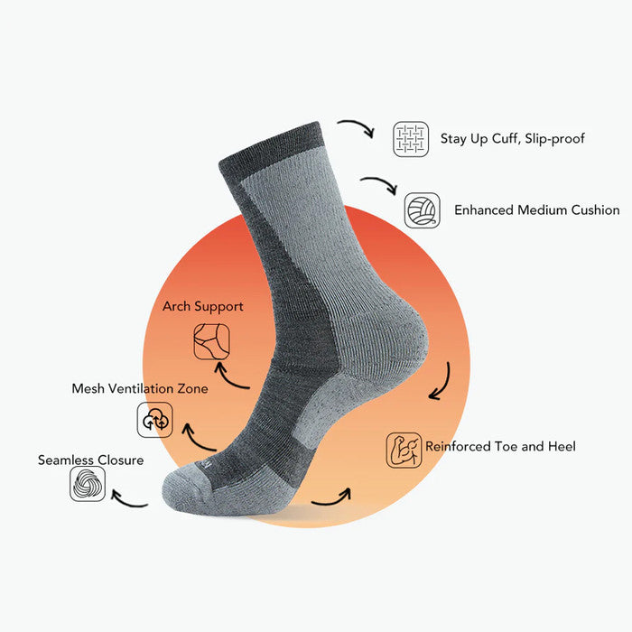 Na Giean Kaos Kaki Hiking NGCM0002 Crew Merino Socks