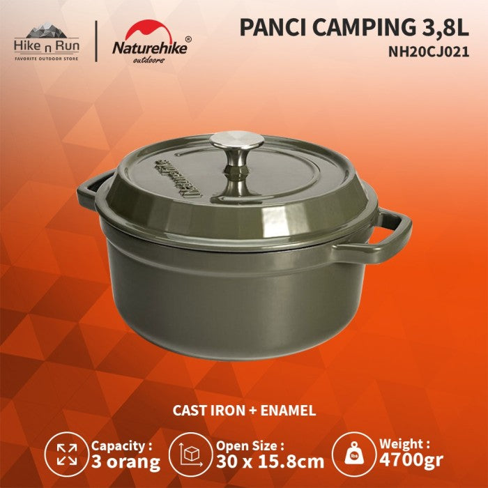 PREORDER!!! Panci Camping Naturehike NH20CJ021 Cast Iron Enamel Pot