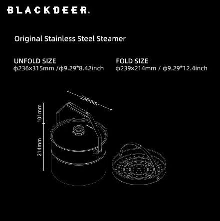 Blackdeer Alat Kukus Makanan Panci Steamer Camping Pot BD12016404