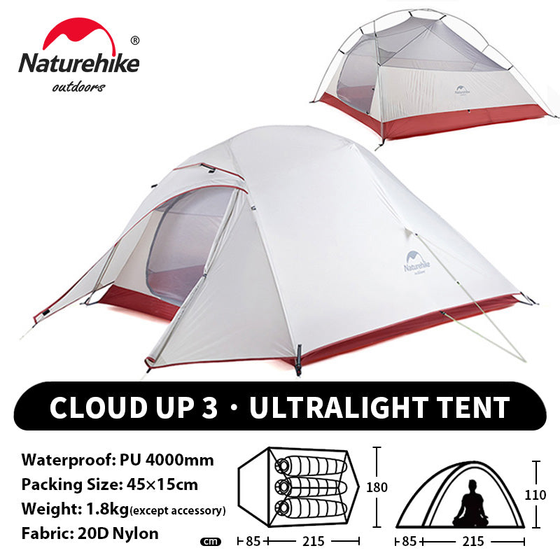 Tenda Camping Naturehike Tent Cloud UP 3 2018 NH18T030-T 20D