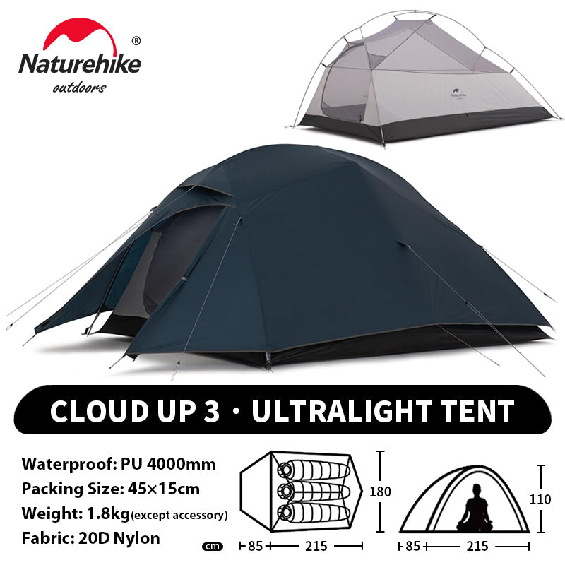 Tenda Camping Naturehike Tent Cloud UP 3 2018 NH18T030-T 20D