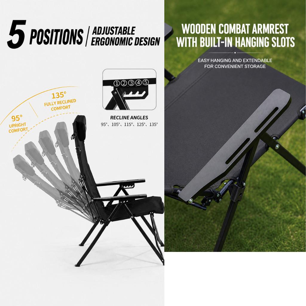 Blackdog Kursi Camping Lipat Premium M1 CBD2650JJ016 High Back Reclining Camping Chair