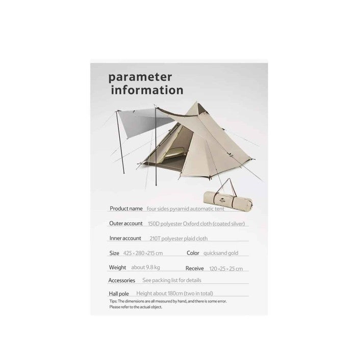 Tenda Otomatis Pyramid Naturehike CNH22ZP010 Pyramid Automatic Tent