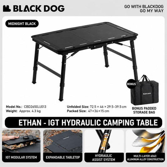 Blackdog Meja Lipat IGT Hidrolik CBD2650JJ013 Adjustable Folding Table Portable Meja Camping Modular